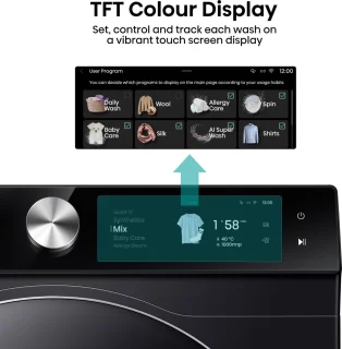 Hisense WF7S1247BB Wasmachine 12kg TFT display