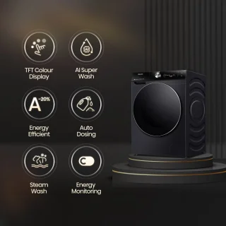 Hisense WF7S1247BB Wasmachine 12kg TFT display