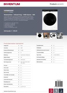 Wat vinden we goed aan de Inventum VWM8030W Wasmachine