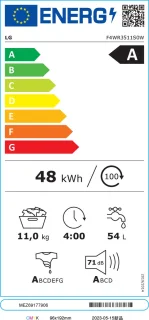 LG F4WR3511S0W 11 kg Wasmachine