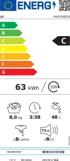 LG F4WV308S3E Wasmachine 8KG 1400RPM C-Class