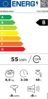 LG F4WV308S4B Voorlader Wasmachine 8 kg Wit