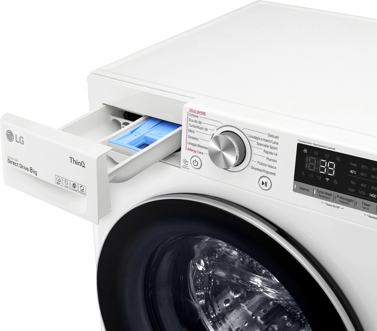 LG F4WV708S1E Wasmachine 8 kg Wit