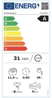 LG F4WX801Y 11kg Wasmachine