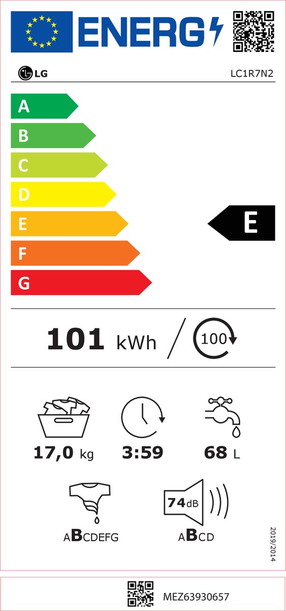 Wat vinden we goed aan de LG LC1R7N2 17 kg Wasmachine
