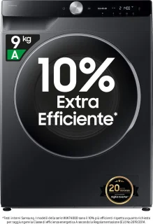 Samsung WW90DG6U85LB 6000 serie Wasmachine 9 kg Zwart