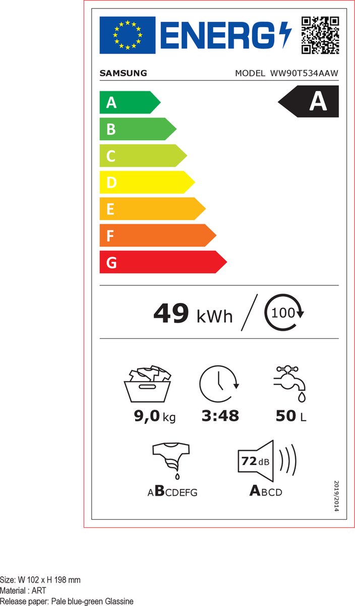 Wat vinden we goed aan de Samsung WW90T534AAW Voorlader 9 kg Wit