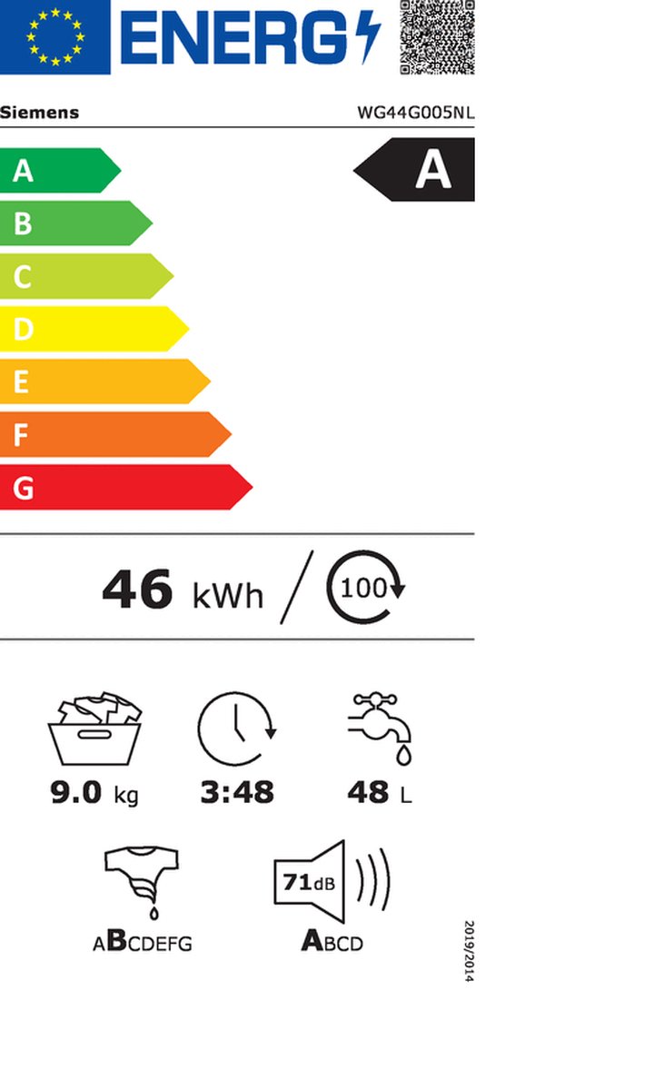 Wat vinden we goed aan de Siemens iQ300 WG44G005NL Wasmachine 9kg 1400rpm A+++