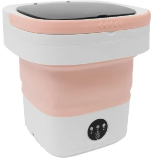 De VIEMAE mini opvouwbare wasmachine - roze in één oogopslag