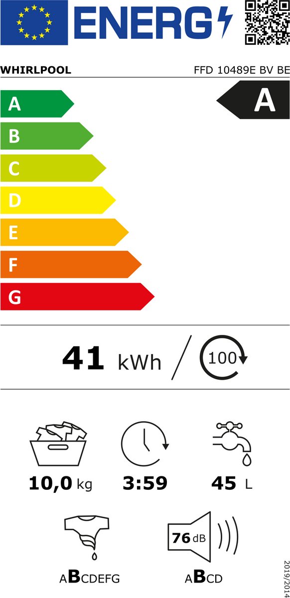 Wat vinden we goed aan de Whirlpool FFD 10489E BV vrijstaande wasmachine 10 kg